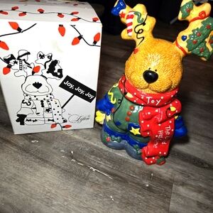 Vintage Christmas Reindeer Cookie Jar by M. Rupert for Geo.‎ Z. Lefton 1…